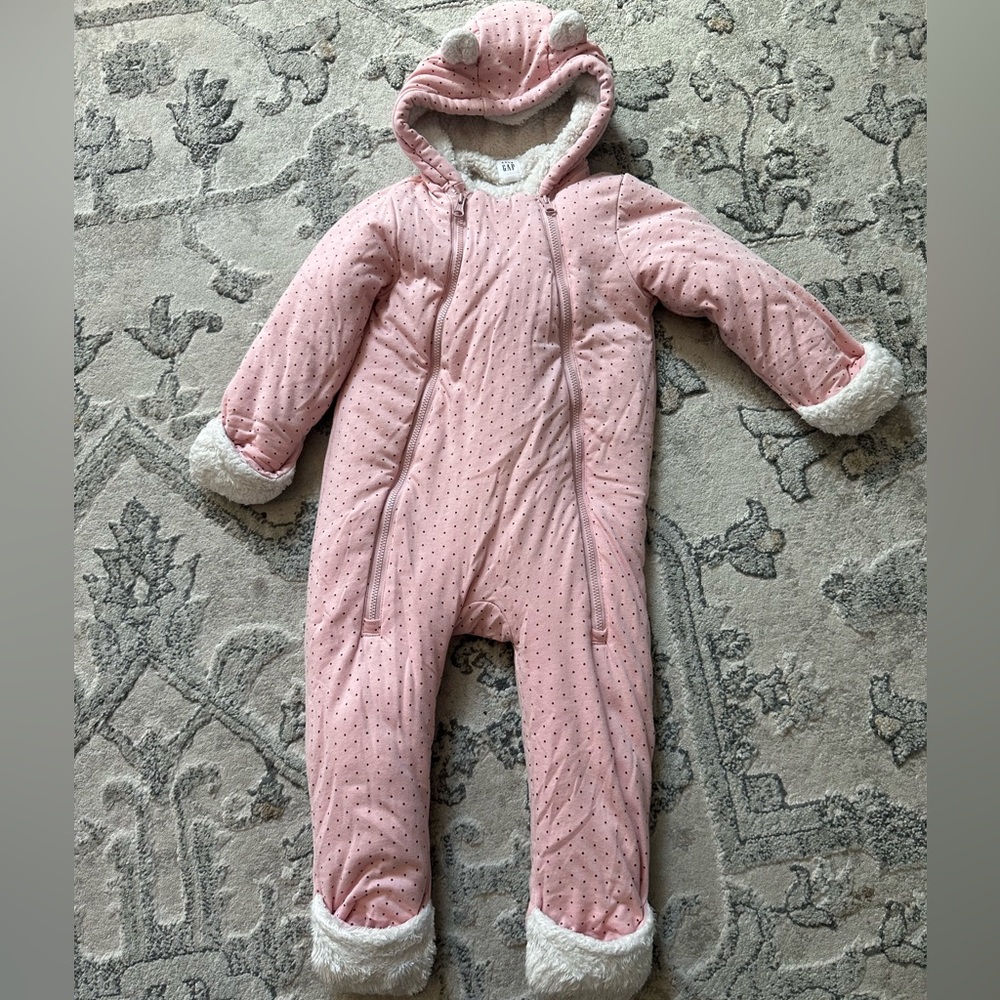 Pink Snow suit baby gap